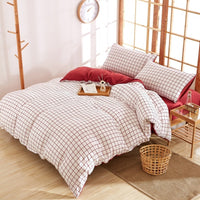 HKM-046227 Washed Cotton Four-Piece Quilt Cover Set for Various Bed Sizes