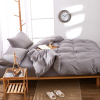 HKM-046227 Washed Cotton Four-Piece Quilt Cover Set for Various Bed Sizes