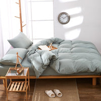 HKM-046227 Washed Cotton Four-Piece Quilt Cover Set for Various Bed Sizes