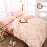 HKM-046227 Washed Cotton Four-Piece Quilt Cover Set for Various Bed Sizes