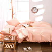 HKM-046227 Washed Cotton Four-Piece Quilt Cover Set for Various Bed Sizes