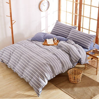 HKM-046227 Washed Cotton Four-Piece Quilt Cover Set for Various Bed Sizes