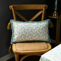 HKM-046291 Ethnic Style Cotton Fringed Waist Pillowcase with Floral Pattern