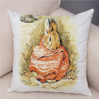 HKM-046355 Easter Bunny Cartoon Peach Skin Fabric Pillow Cover, 45x45cm, Nordic Style Cushion Cover for Home Decor