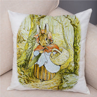 HKM-046355 Easter Bunny Cartoon Peach Skin Fabric Pillow Cover, 45x45cm, Nordic Style Cushion Cover for Home Decor