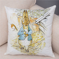 HKM-046355 Easter Bunny Cartoon Peach Skin Fabric Pillow Cover, 45x45cm, Nordic Style Cushion Cover for Home Decor