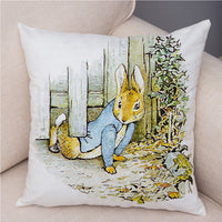 HKM-046355 Easter Bunny Cartoon Peach Skin Fabric Pillow Cover, 45x45cm, Nordic Style Cushion Cover for Home Decor