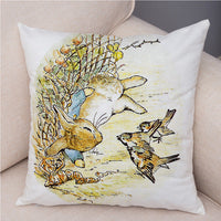 HKM-046355 Easter Bunny Cartoon Peach Skin Fabric Pillow Cover, 45x45cm, Nordic Style Cushion Cover for Home Decor