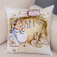 HKM-046355 Easter Bunny Cartoon Peach Skin Fabric Pillow Cover, 45x45cm, Nordic Style Cushion Cover for Home Decor