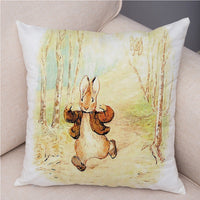 HKM-046355 Easter Bunny Cartoon Peach Skin Fabric Pillow Cover, 45x45cm, Nordic Style Cushion Cover for Home Decor