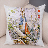 HKM-046355 Easter Bunny Cartoon Peach Skin Fabric Pillow Cover, 45x45cm, Nordic Style Cushion Cover for Home Decor