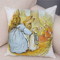 HKM-046355 Easter Bunny Cartoon Peach Skin Fabric Pillow Cover, 45x45cm, Nordic Style Cushion Cover for Home Decor