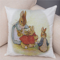 HKM-046355 Easter Bunny Cartoon Peach Skin Fabric Pillow Cover, 45x45cm, Nordic Style Cushion Cover for Home Decor