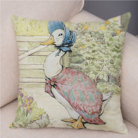 HKM-046355 Easter Bunny Cartoon Peach Skin Fabric Pillow Cover, 45x45cm, Nordic Style Cushion Cover for Home Decor