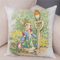 HKM-046355 Easter Bunny Cartoon Peach Skin Fabric Pillow Cover, 45x45cm, Nordic Style Cushion Cover for Home Decor