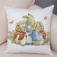 HKM-046355 Easter Bunny Cartoon Peach Skin Fabric Pillow Cover, 45x45cm, Nordic Style Cushion Cover for Home Decor