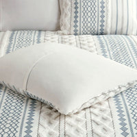 HKM-046547 Multicolor Cotton Duvet Cover Set with Tufted Chenille & Shams, Full/Queen Size
