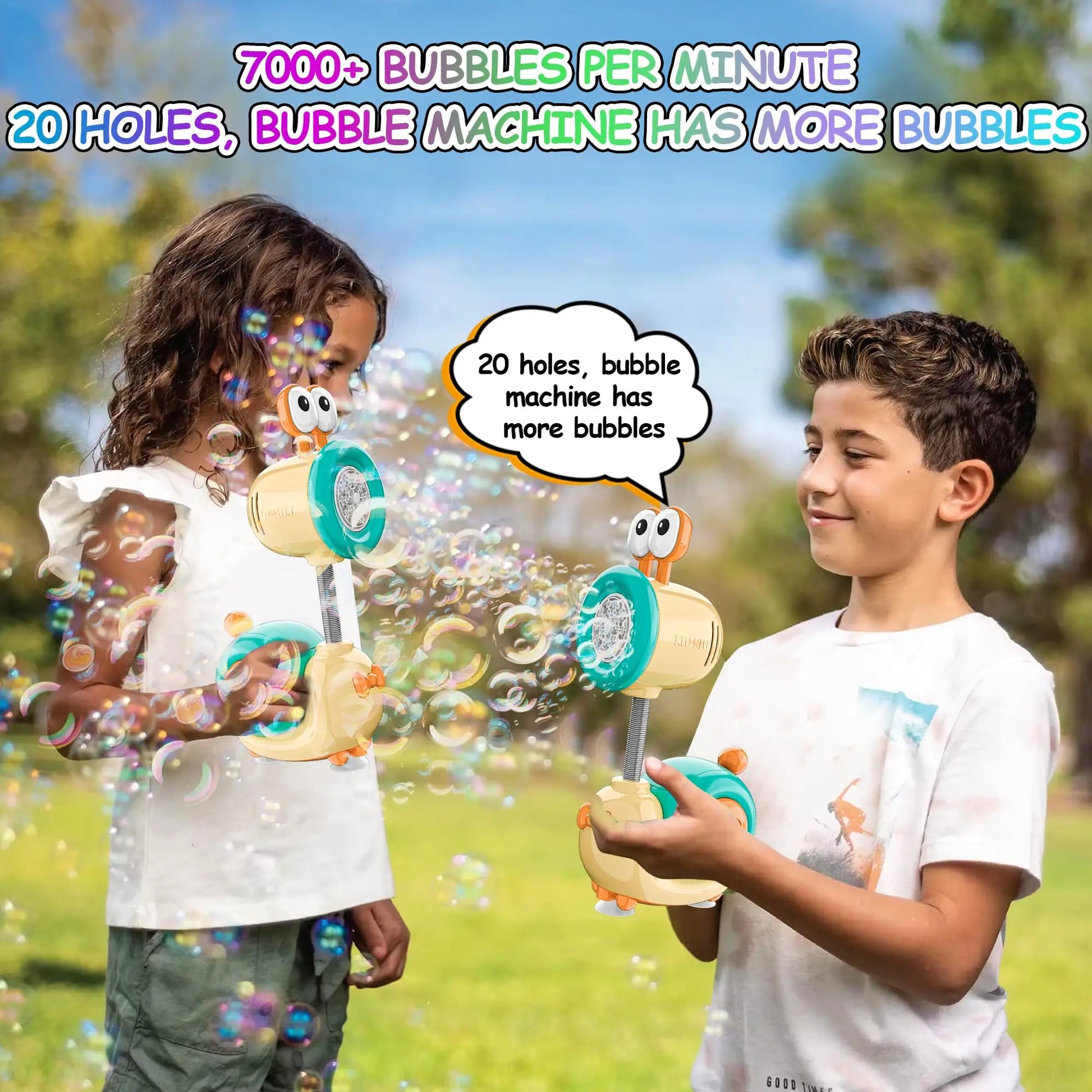 HKM-046867 Automatic Bubble Blower Toy - Cartoon Snail Shape, Rechargeable 20-Hole Bubble Machine for Ages 5 and Up