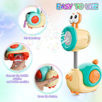 HKM-046867 Automatic Bubble Blower Toy - Cartoon Snail Shape, Rechargeable 20-Hole Bubble Machine for Ages 5 and Up