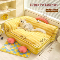 HKM-046867 Cozy Chessboard Pet Nest Bed - Removable and Washable Winter Cat Sofa