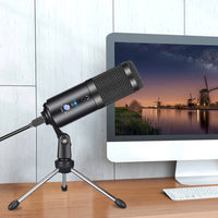 HKM-046931 Condenser Microphone for Podcasting, Streaming, and Voice Recording - Wireless with Stand