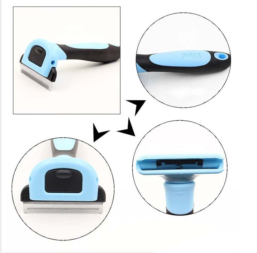 HKM-046931 Pet Hair Removal Comb for Long Hair Pets - Effective Dead Hair and Fuzzy Hair Remover