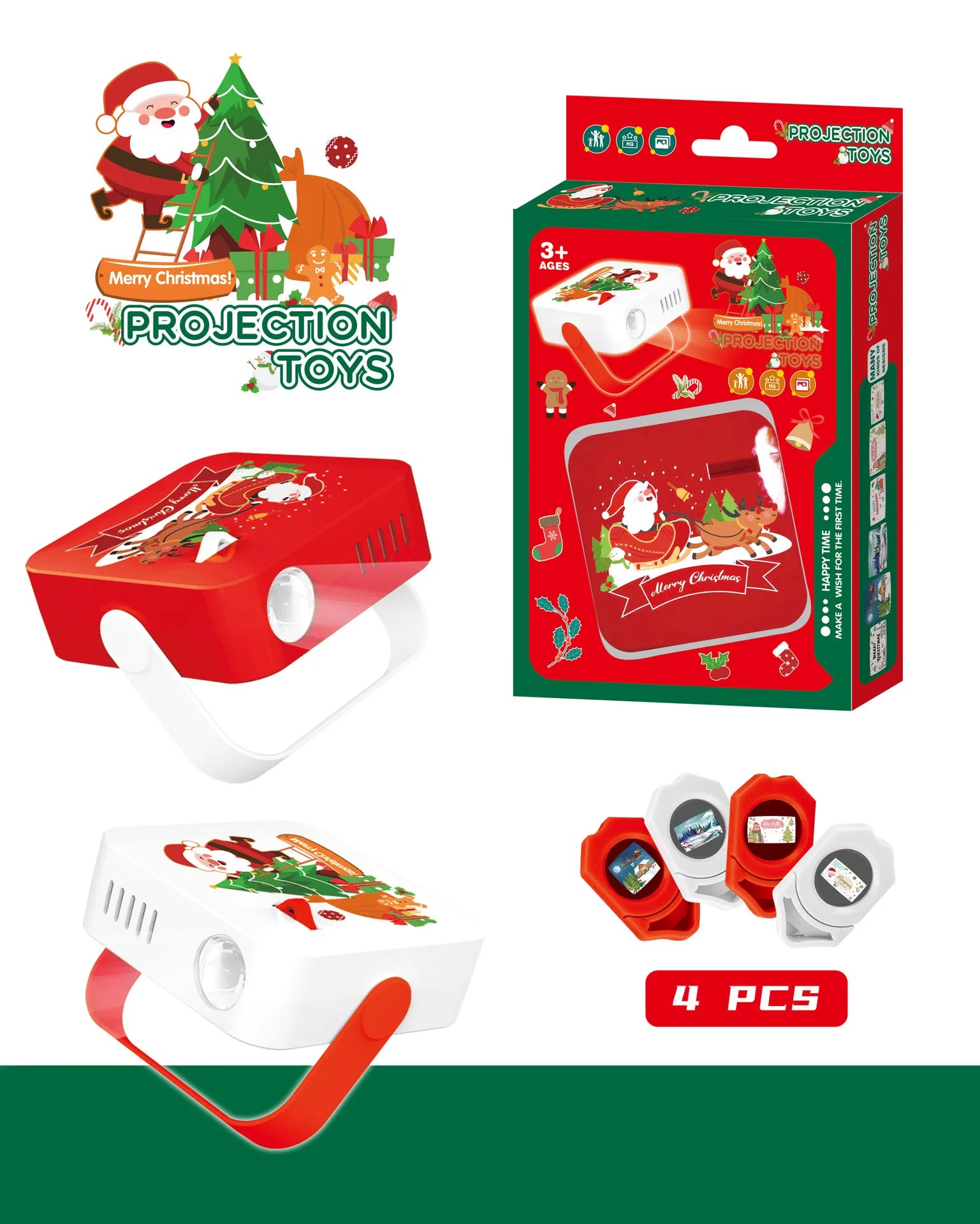 HKM-047059 Christmas Themed Children's Educational Mini Projector Toy for Various Age Groups