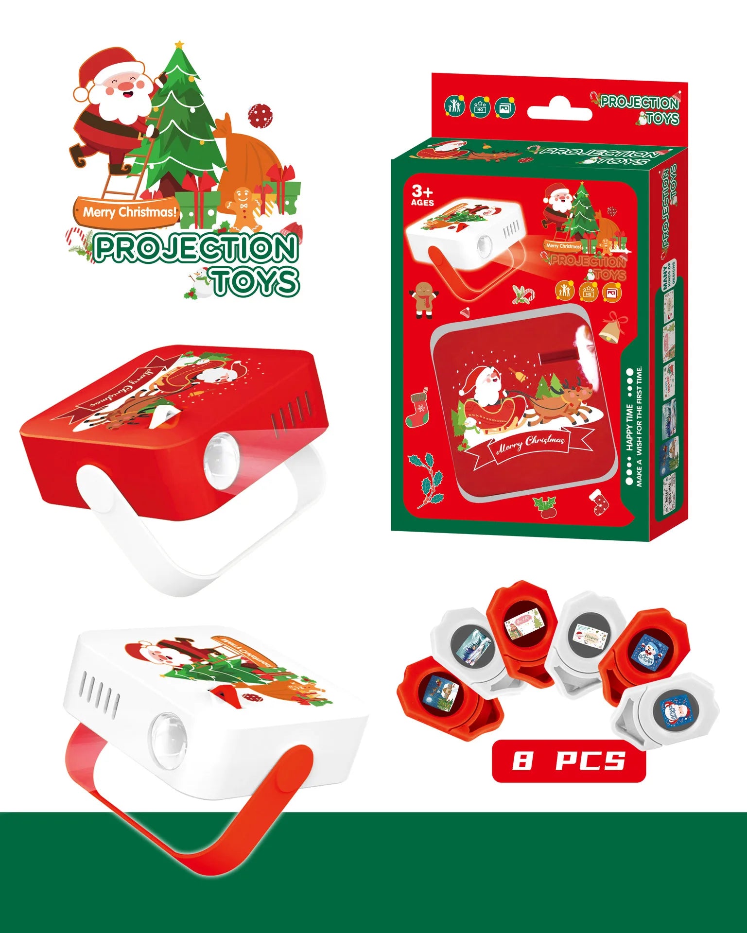 HKM-047059 Christmas Themed Children's Educational Mini Projector Toy for Various Age Groups