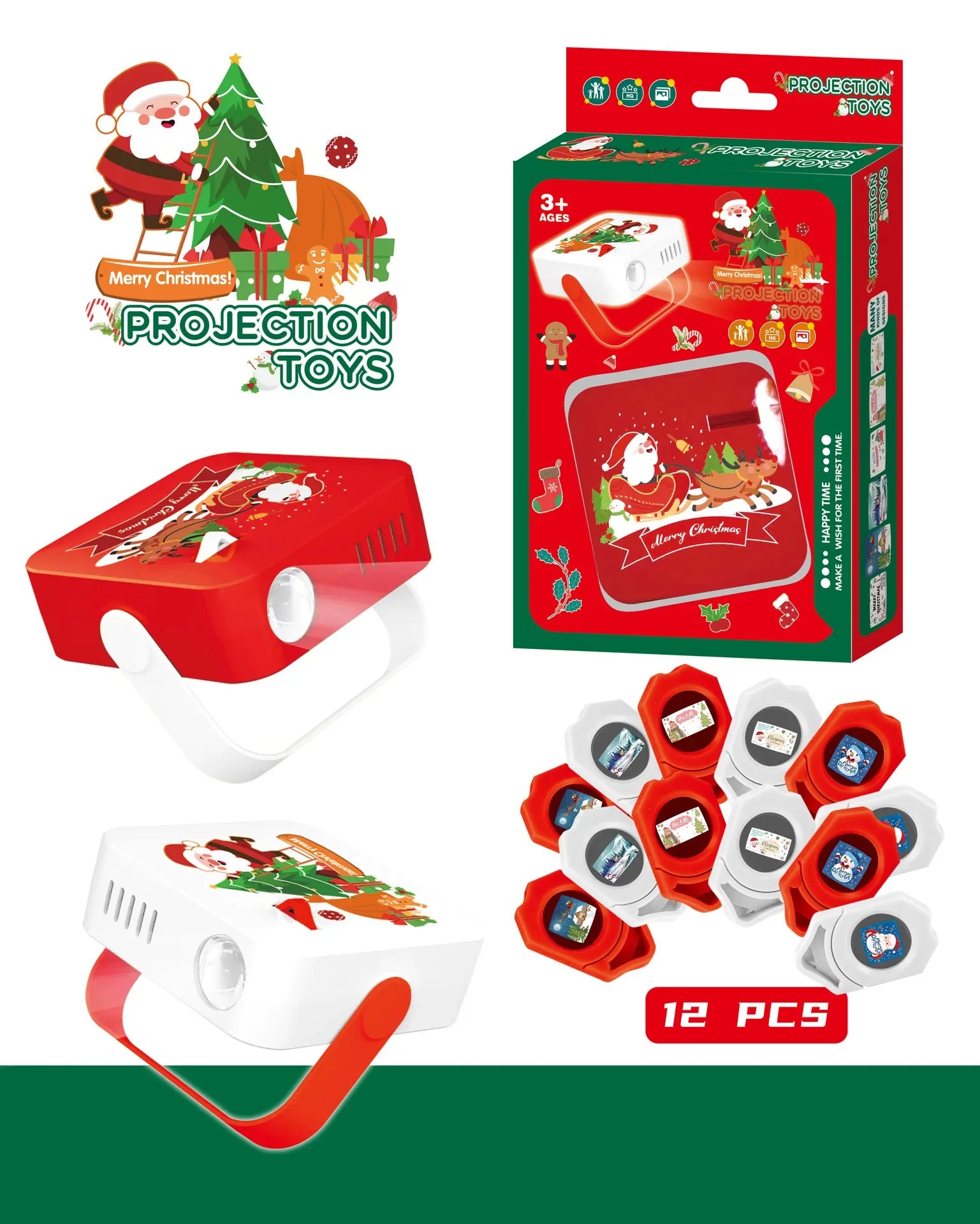 HKM-047059 Christmas Themed Children's Educational Mini Projector Toy for Various Age Groups
