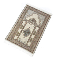 HKM-047059 Lightweight Cotton Muslim Prayer Blanket - Rectangle Grid Design, 65x110 cm for Living Room, Bedroom, and Outdoor Use
