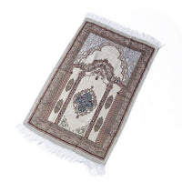 HKM-047059 Lightweight Cotton Muslim Prayer Blanket - Rectangle Grid Design, 65x110 cm for Living Room, Bedroom, and Outdoor Use