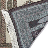 HKM-047059 Lightweight Cotton Muslim Prayer Blanket - Rectangle Grid Design, 65x110 cm for Living Room, Bedroom, and Outdoor Use