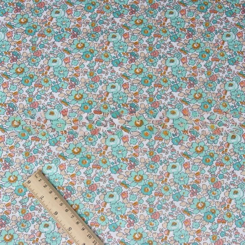 HKM-047059 Small Flower Print Fabric in Yellow and Green for Spring and Summer