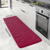 HKM-047123 Small Stone Block Embossed Non-Slip Kitchen Mat in Various Colors - 50x120cm Cotton