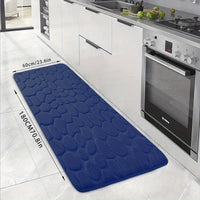 HKM-047123 Small Stone Block Embossed Non-Slip Kitchen Mat in Various Colors - 50x120cm Cotton
