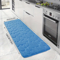 HKM-047123 Small Stone Block Embossed Non-Slip Kitchen Mat in Various Colors - 50x120cm Cotton