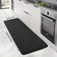 HKM-047123 Small Stone Block Embossed Non-Slip Kitchen Mat in Various Colors - 50x120cm Cotton
