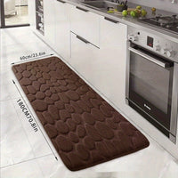 HKM-047123 Small Stone Block Embossed Non-Slip Kitchen Mat in Various Colors - 50x120cm Cotton