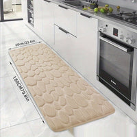 HKM-047123 Small Stone Block Embossed Non-Slip Kitchen Mat in Various Colors - 50x120cm Cotton