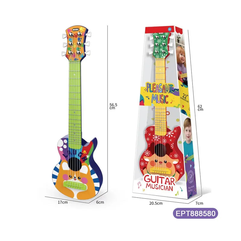 HKM-047187 Musical Toy Guitar for Kids - 18' Ukulele with 8 Scales and Battery Operated Features