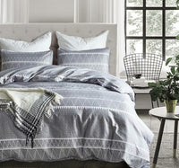HKM-047379 Three-Piece Printed Bedding Set in Various Sizes - Soft Polyester Cotton Home Textile
