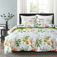 HKM-047379 Three-Piece Printed Bedding Set in Various Sizes - Soft Polyester Cotton Home Textile