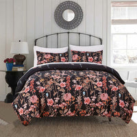 HKM-047379 Three-Piece Printed Bedding Set in Various Sizes - Soft Polyester Cotton Home Textile