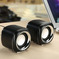 HKM-047443 Mini Desktop Audio Speakers with Bass and Stereo Sound, 3.5mm Universal Connection, ABS Material
