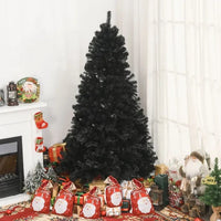 HKM-047507 7 Ft Unlit Artificial Douglas Fir Christmas Tree in Black with 1346 Realistic Tips