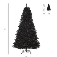 HKM-047507 7 Ft Unlit Artificial Douglas Fir Christmas Tree in Black with 1346 Realistic Tips