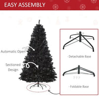 HKM-047507 7 Ft Unlit Artificial Douglas Fir Christmas Tree in Black with 1346 Realistic Tips