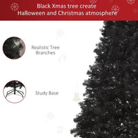 HKM-047507 7 Ft Unlit Artificial Douglas Fir Christmas Tree in Black with 1346 Realistic Tips