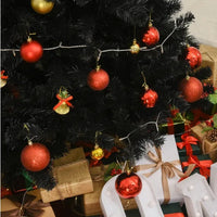 HKM-047507 7 Ft Unlit Artificial Douglas Fir Christmas Tree in Black with 1346 Realistic Tips