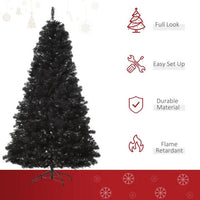 HKM-047507 7 Ft Unlit Artificial Douglas Fir Christmas Tree in Black with 1346 Realistic Tips